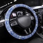 Elephant Eswatini Steering Wheel Cover Swaziland Shield Tribal Pattern and National Flag