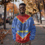 Elephant Eswatini Sweatshirt Swaziland Shield Tribal Pattern and National Flag