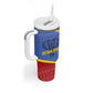 Elephant Eswatini Tumbler With Handle Swaziland Shield Tribal Pattern and National Flag