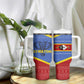 Elephant Eswatini Tumbler With Handle Swaziland Shield Tribal Pattern and National Flag