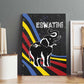 Eswatini Elephant Canvas Wall Art Swazi Flag Colors and Cosmic Background