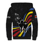 Eswatini Elephant Sherpa Hoodie Swazi Flag Colors and Cosmic Background