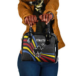 Eswatini Elephant Shoulder Handbag Swazi Flag Colors and Cosmic Background