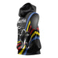 Eswatini Elephant Sleeveless Hoodie Swazi Flag Colors and Cosmic Background - African Pride