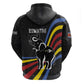 Eswatini Elephant Zip Hoodie Swazi Flag Colors and Cosmic Background