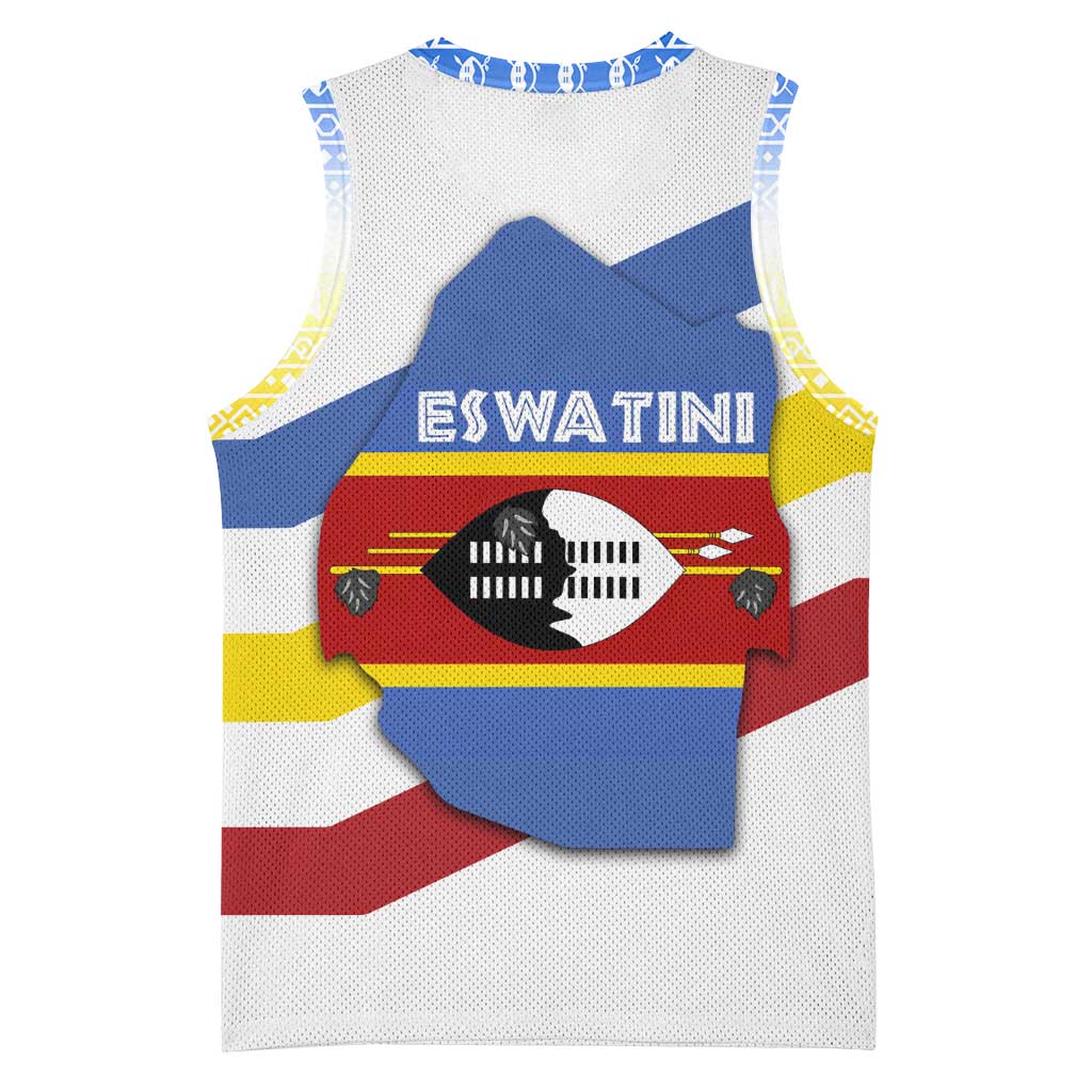 Eswatini Rhino Basketball Jersey Swazi Map Flag and African Traditional Patterns TS04
