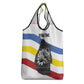 Eswatini Rhino Grocery Bag Swazi Map Flag and African Traditional Patterns