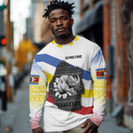 Eswatini Rhino Long Sleeve Shirt Swazi Map Flag and African Traditional Patterns