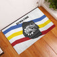 Eswatini Rhino Rubber Doormat Swazi Map Flag and African Traditional Patterns