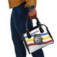 Eswatini Rhino Shoulder Handbag Swazi Map Flag and African Traditional Patterns