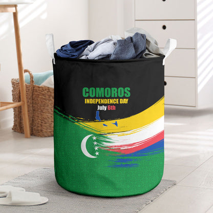 Comoros Independence Day Laundry Basket Comorian Flag Brush Stroke National Pride Graphic