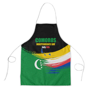 Comoros Independence Day Apron Comorian Flag Brush Stroke National Pride Graphic