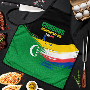 Comoros Independence Day Apron Comorian Flag Brush Stroke National Pride Graphic