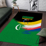 Comoros Independence Day Area Rug Comorian Flag Brush Stroke National Pride Graphic