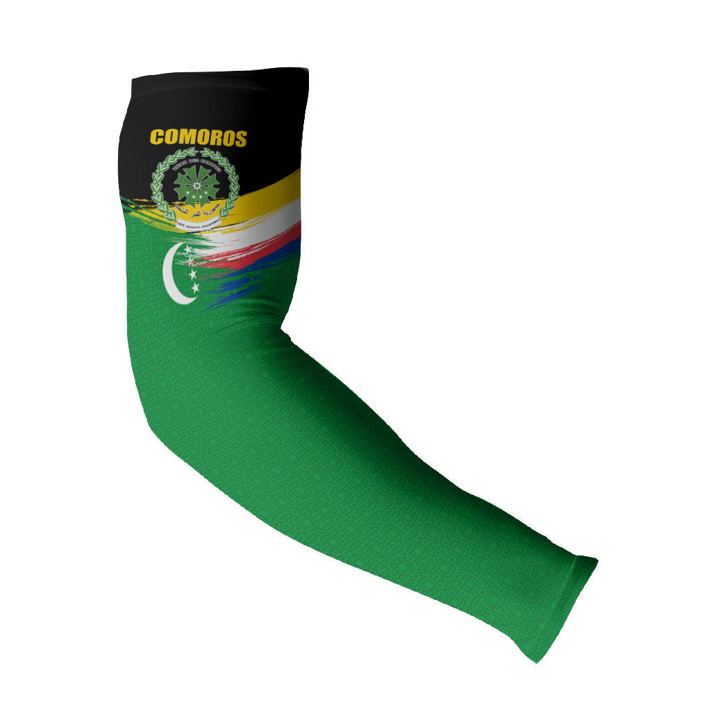 Comoros Independence Day Arm Sleeves Comorian Flag Brush Stroke National Pride Graphic