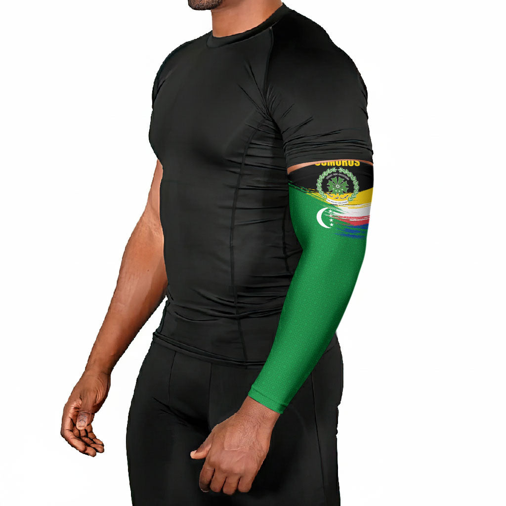 Comoros Independence Day Arm Sleeves Comorian Flag Brush Stroke National Pride Graphic