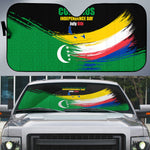 Comoros Independence Day Auto Sun Shade Comorian Flag Brush Stroke National Pride Graphic