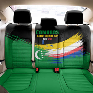 Comoros Independence Day Back Car Seat Cover Comorian Flag Brush Stroke National Pride Graphic