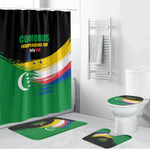 Comoros Independence Day Bathroom Set Comorian Flag Brush Stroke National Pride Graphic