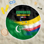 Comoros Independence Day Beach Blanket Comorian Flag Brush Stroke National Pride Graphic