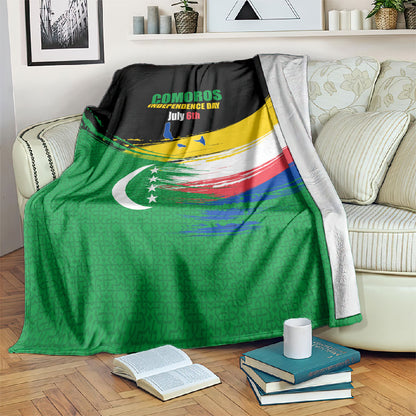 Comoros Independence Day Blanket Comorian Flag Brush Stroke National Pride Graphic