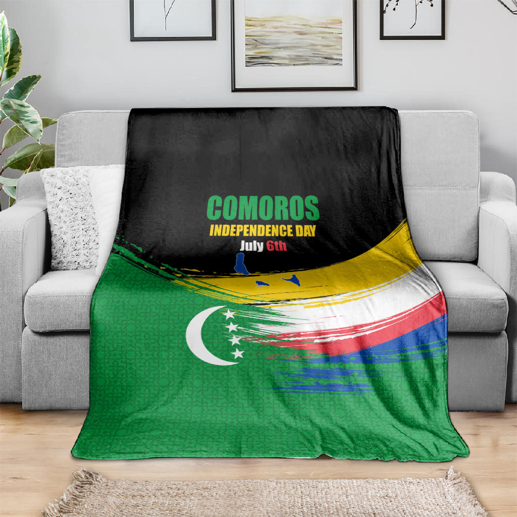 Comoros Independence Day Blanket Comorian Flag Brush Stroke National Pride Graphic
