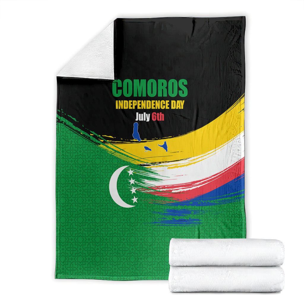 Comoros Independence Day Blanket Comorian Flag Brush Stroke National Pride Graphic
