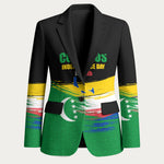 Comoros Independence Day Blazer Comorian Flag Brush Stroke National Pride Graphic