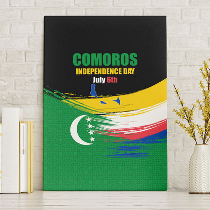 Comoros Independence Day Canvas Wall Art Comorian Flag Brush Stroke National Pride Graphic