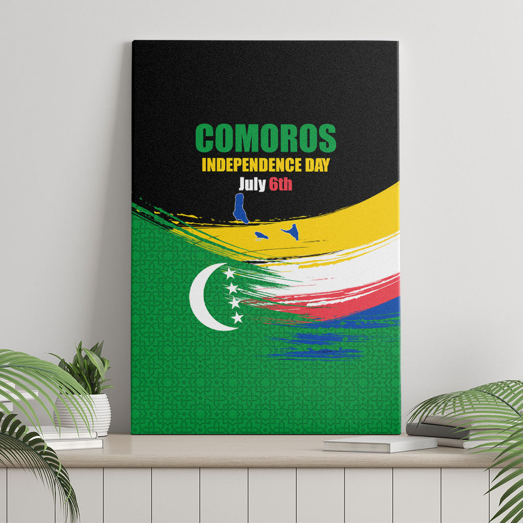 Comoros Independence Day Canvas Wall Art Comorian Flag Brush Stroke National Pride Graphic