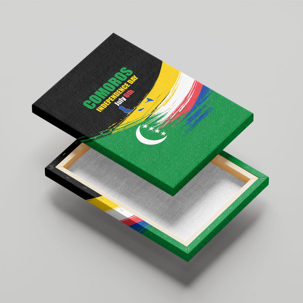 Comoros Independence Day Canvas Wall Art Comorian Flag Brush Stroke National Pride Graphic