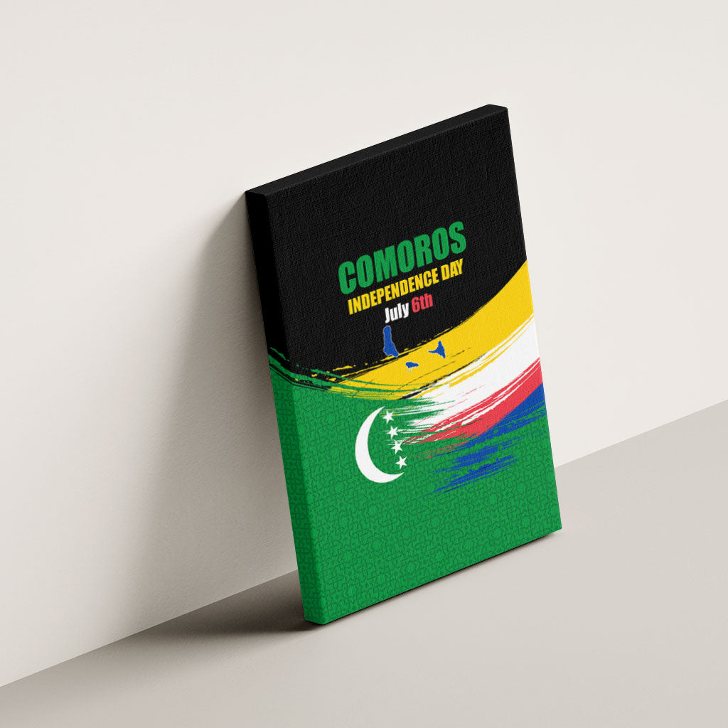 Comoros Independence Day Canvas Wall Art Comorian Flag Brush Stroke National Pride Graphic