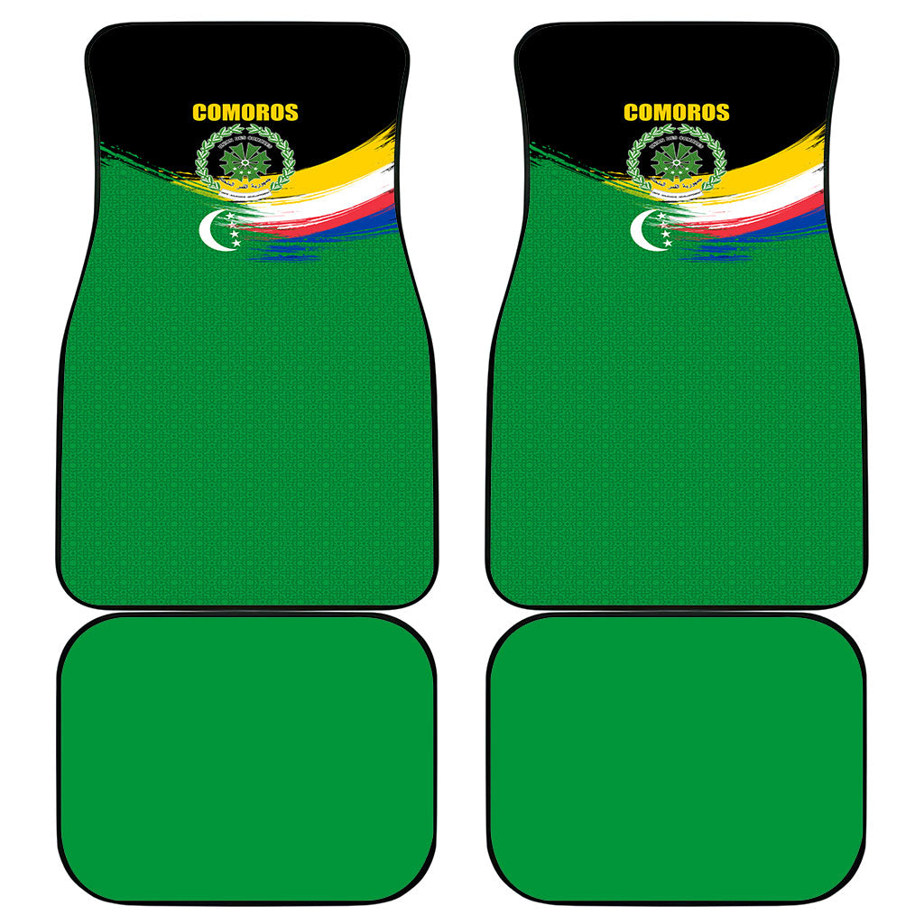 Comoros Independence Day Car Mats Comorian Flag Brush Stroke National Pride Graphic