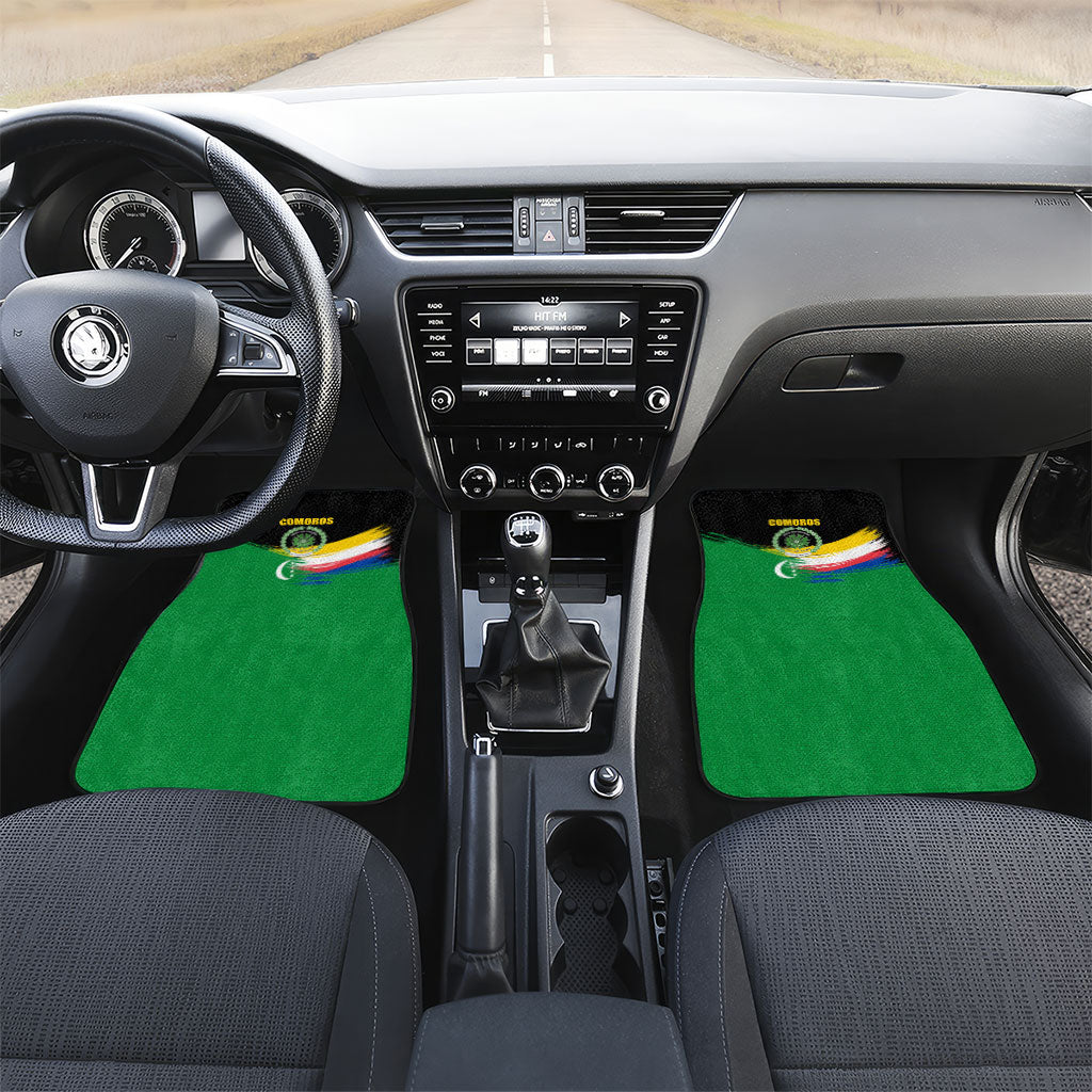 Comoros Independence Day Car Mats Comorian Flag Brush Stroke National Pride Graphic