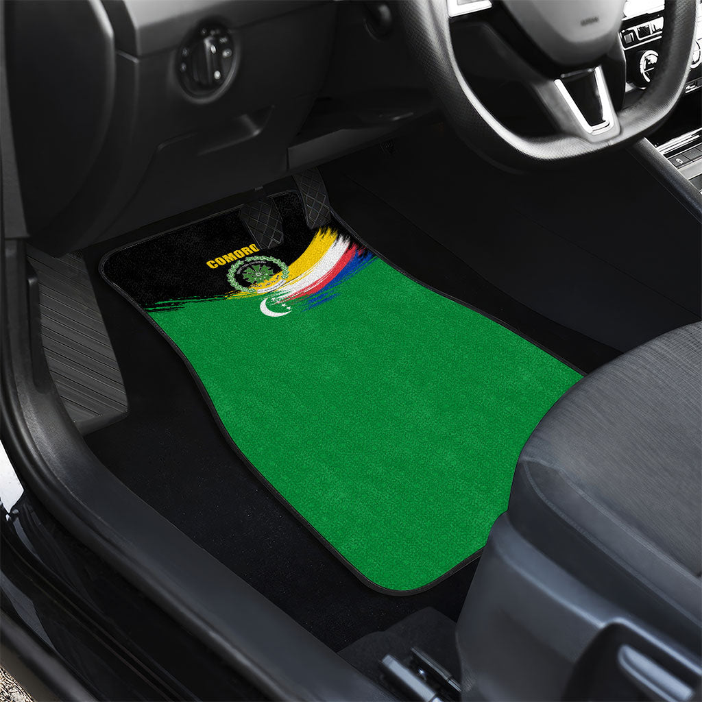 Comoros Independence Day Car Mats Comorian Flag Brush Stroke National Pride Graphic