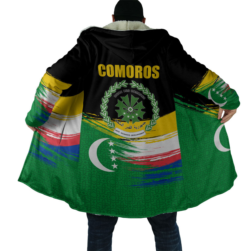 Comoros Independence Day Cloak Comorian Flag Brush Stroke National Pride Graphic
