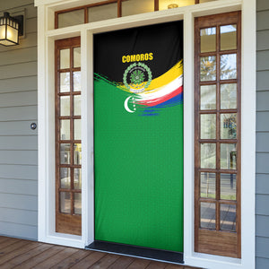 Comoros Independence Day Door Cover Comorian Flag Brush Stroke National Pride Graphic