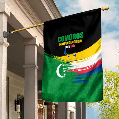 Comoros Independence Day Garden Flag Comorian Flag Brush Stroke National Pride Graphic