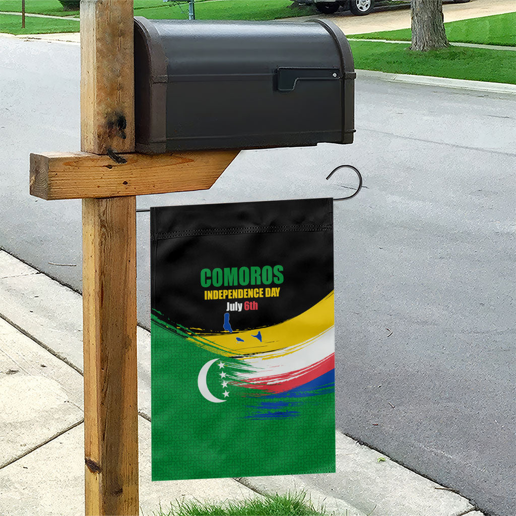 Comoros Independence Day Garden Flag Comorian Flag Brush Stroke National Pride Graphic