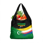 Comoros Independence Day Grocery Bag Comorian Flag Brush Stroke National Pride Graphic