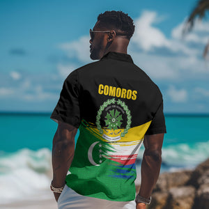 Comoros Independence Day Hawaiian Shirt Comorian Flag Brush Stroke National Pride Graphic