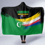 Comoros Independence Day Hooded Blanket Comorian Flag Brush Stroke National Pride Graphic