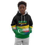 Comoros Independence Day Kid Hoodie Comorian Flag Brush Stroke National Pride Graphic