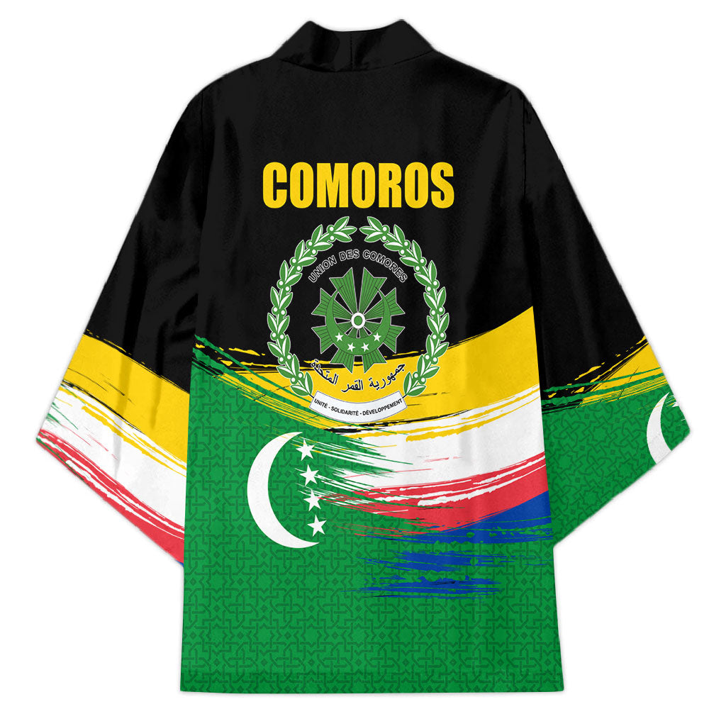 Comoros Independence Day Kimono Comorian Flag Brush Stroke National Pride Graphic