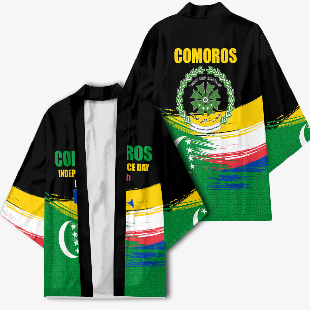 Comoros Independence Day Kimono Comorian Flag Brush Stroke National Pride Graphic