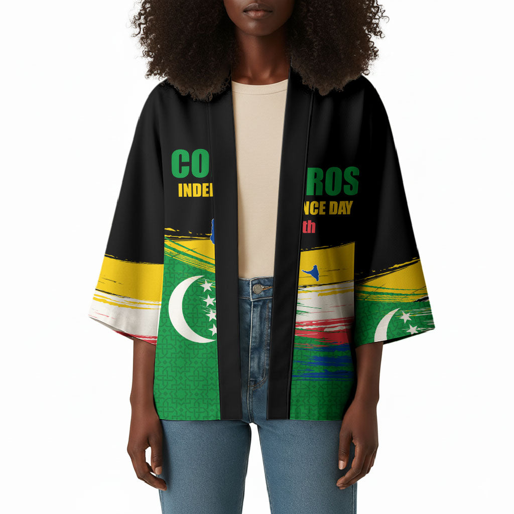 Comoros Independence Day Kimono Comorian Flag Brush Stroke National Pride Graphic