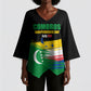 Comoros Independence Day Kimono Sleeve Blouse Comorian Flag Brush Stroke National Pride Graphic