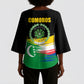 Comoros Independence Day Kimono Sleeve Blouse Comorian Flag Brush Stroke National Pride Graphic