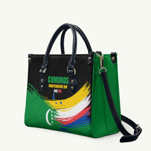 Comoros Independence Day Leather Bag Comorian Flag Brush Stroke National Pride Graphic
