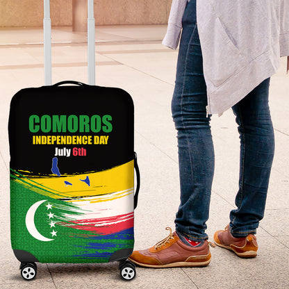 Comoros Independence Day Luggage Cover Comorian Flag Brush Stroke National Pride Graphic